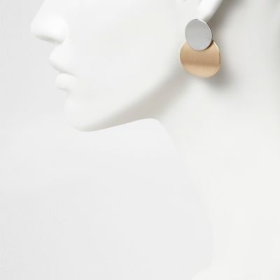 Metallic circle drop earrings